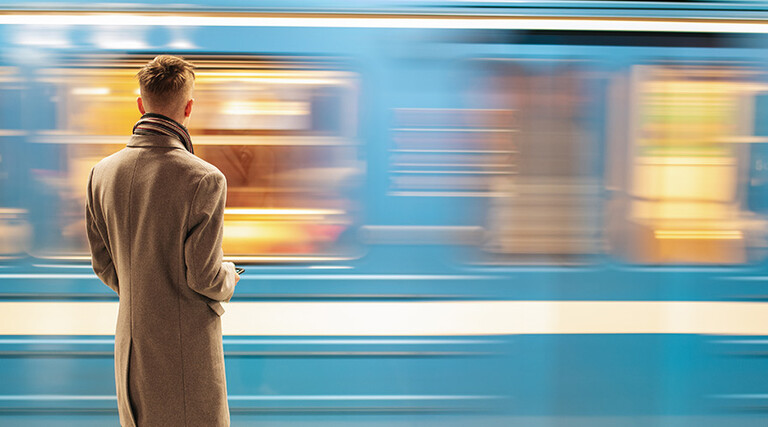 Person waiting for train
