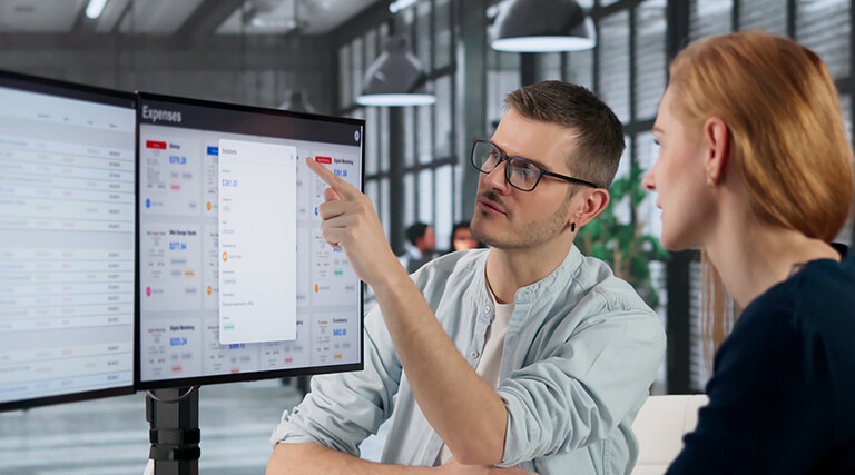 Manager Reviewing Expense Reports