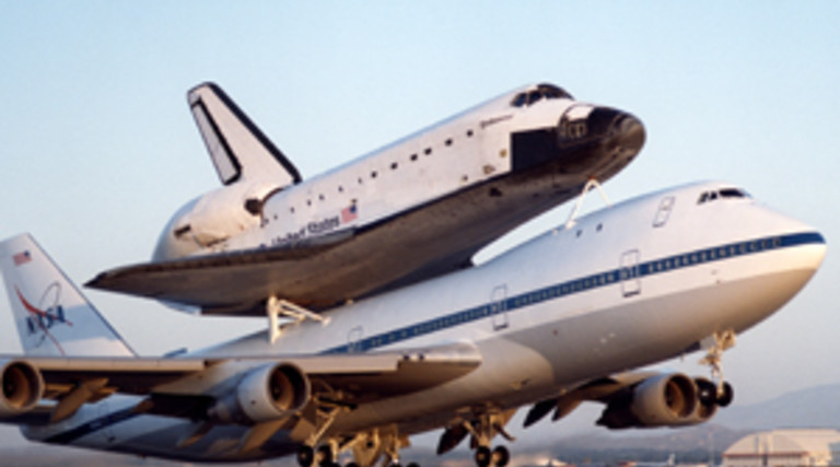 NASA Space Shuttle Discovery on Boeing 747