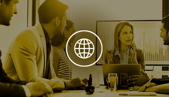 People in a conference room having a meeting.