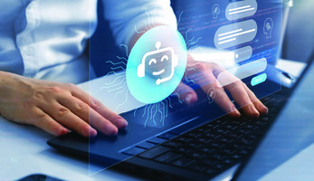 Person interacting with AI chatbot