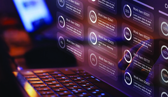 Agile software development on a laptop screen