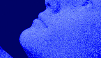 Abstract head made of dots