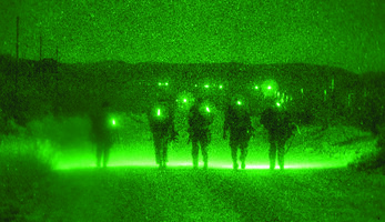 Soldiers through night vision