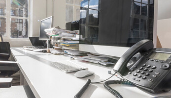 Empty desk in office