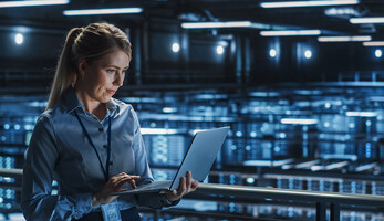 Person working in data center