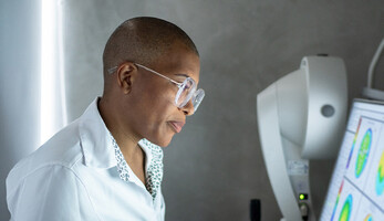 Doctor reviewing images