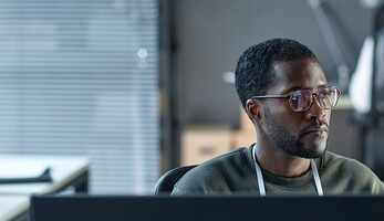 Person looking at computer