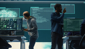 People working in a SCIF