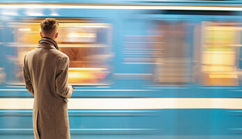 Person waiting for train