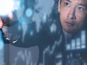 Man looking at cyber dashboard 