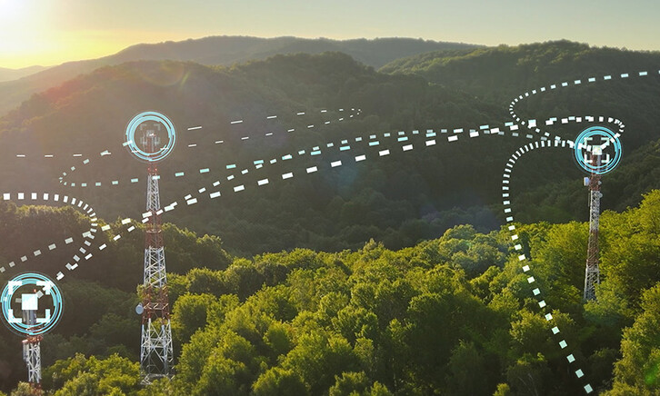 Three telecommunication towers