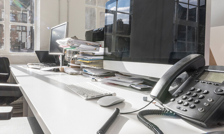 Empty desk in office