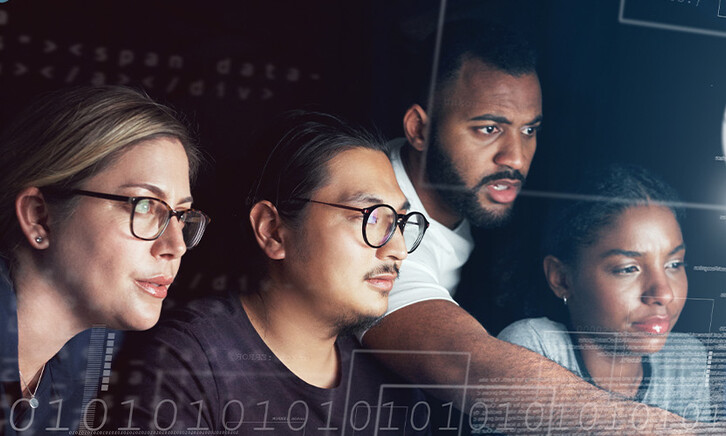 People looking at computer