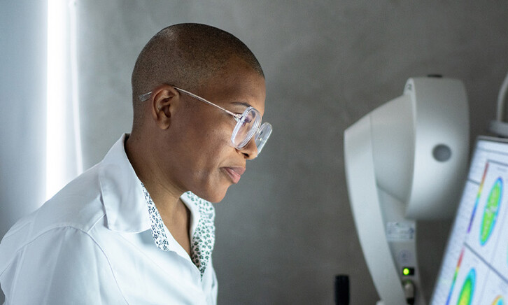 Doctor reviewing images