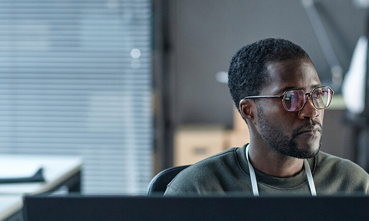Person looking at computer