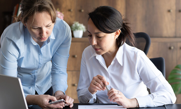 Coworkers collaborating