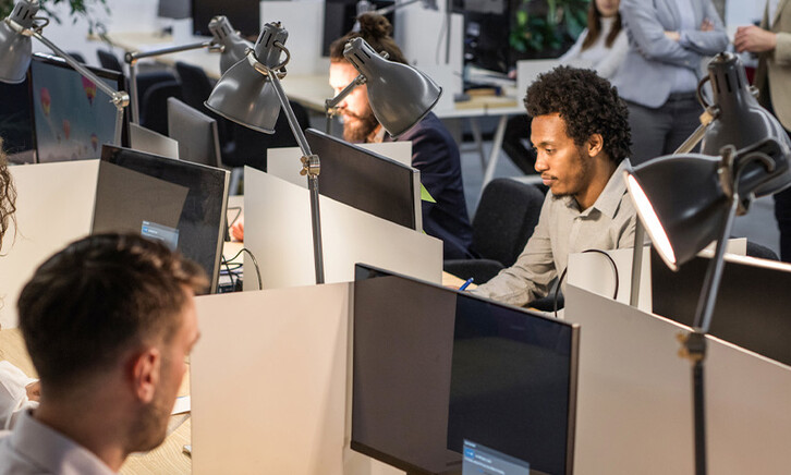 People working at computers