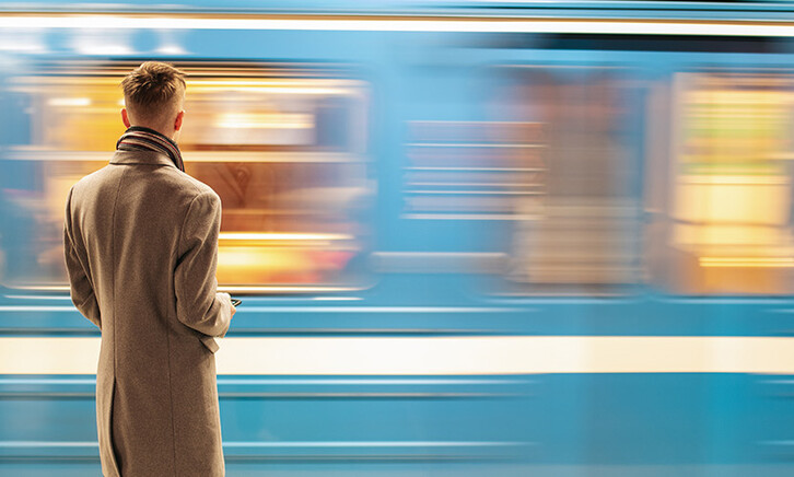 Person waiting for train