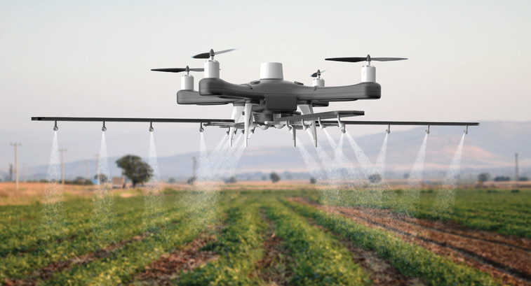 drone in a field 