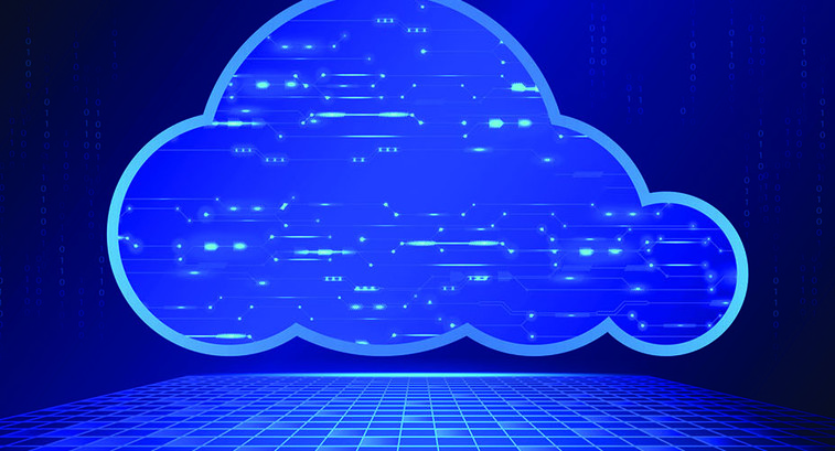 Blue cloud representing cloud computing