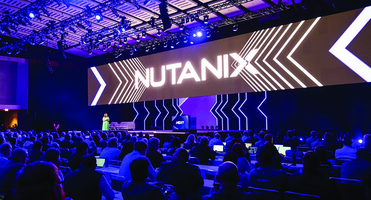 Nutanix speaker on stage