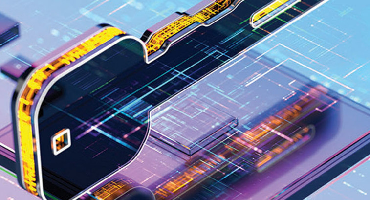 Security Digital key on abstract CPU concept