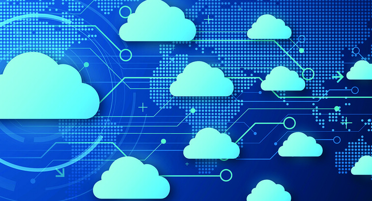 Blue image of several clouds