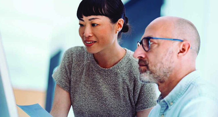 Coworkers collaborating