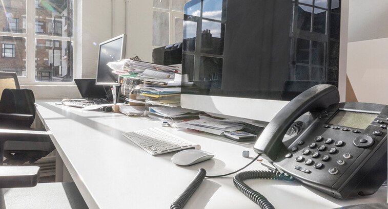 Empty desk in office