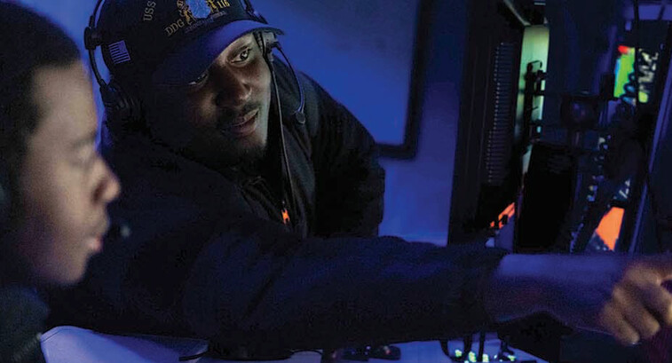 Seaman at a computer screen