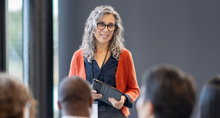Person giving a presentation