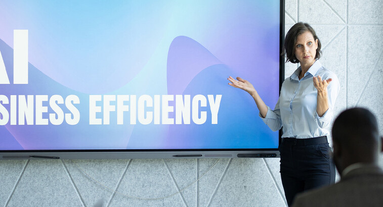 Meeting about artificial intelligence and business efficiency