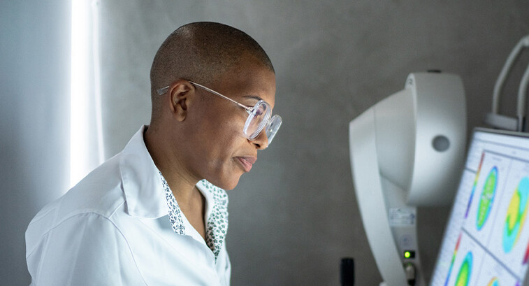 Doctor reviewing images