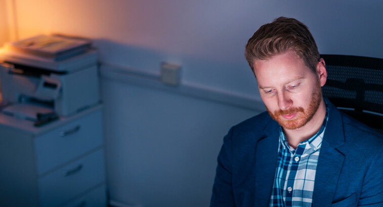 Person reviewing documents