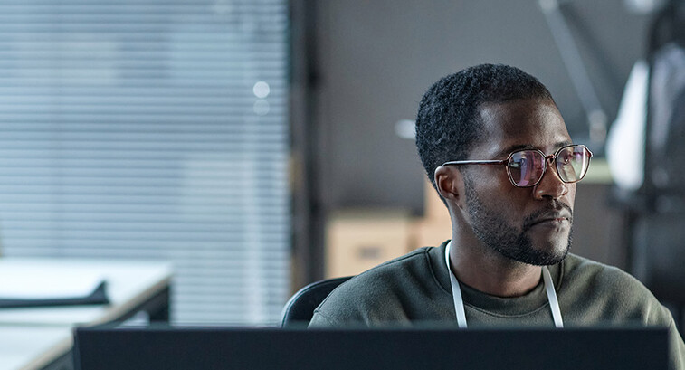 Person looking at computer
