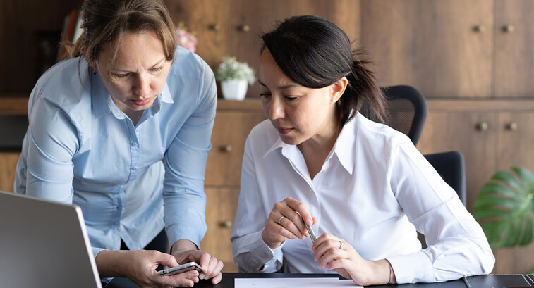 Coworkers collaborating