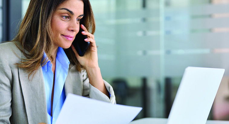 Person working at laptop