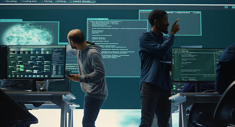 People working in a SCIF