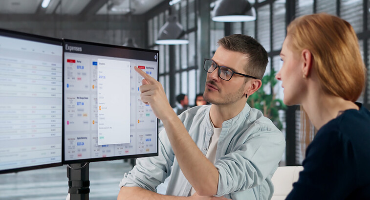 Manager Reviewing Expense Reports