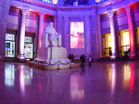 Wide angle shot of Benjamin Franklin Memorial at The Franklin Institute