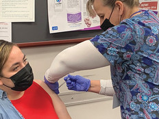 COVID-19 vaccination at the IHS Fort Belknap Hospital in Harlem, Montana, April 6, 2021.