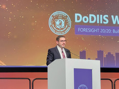 Defense Intelligence Agency CIO Doug Cossa speaks at the 2021 DoDIIS Worldwide conference.