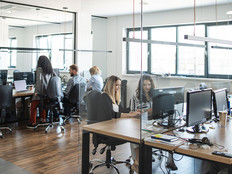 Employees working in a modern office