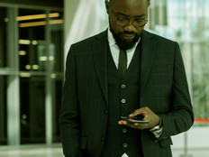 Businessman on his cell phone
