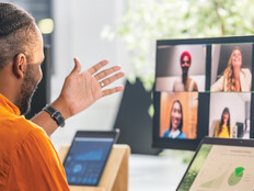 man on a video conference call