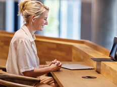 Women looking at computer monitor