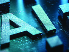 AI concept in blue letters