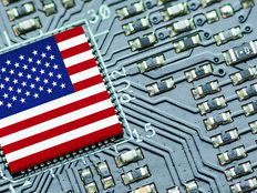 American flag on a motherboard