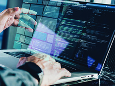 man working on a laptop